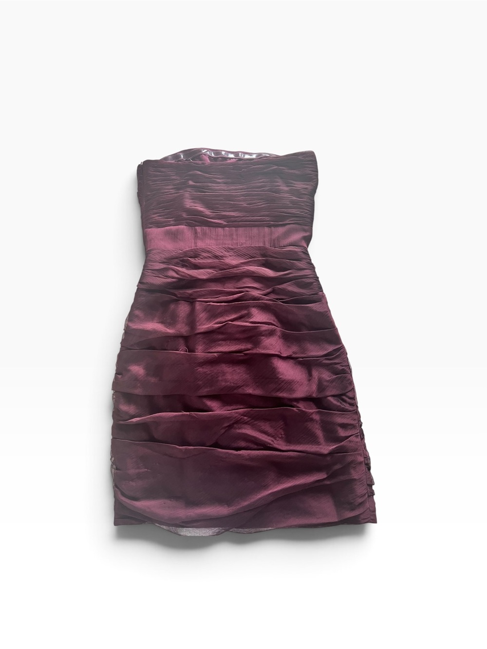 Monique Lhuillier Strapless Ruched Dress in Deep Plum Size 0